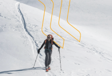 Uomo sulle piste con sci elettrici E-Skimo